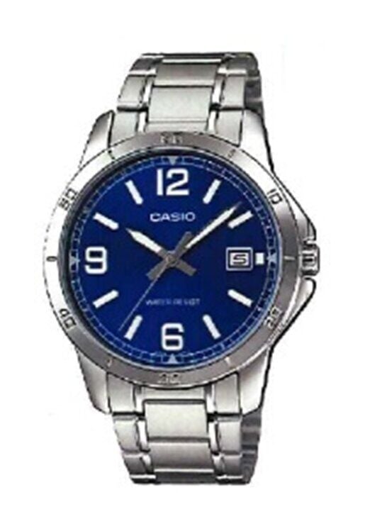 Casio MTP-V004D-2BUDF Quartz Çelik Gri Lacivert Kadran 42 mm Erkek Kol Saati