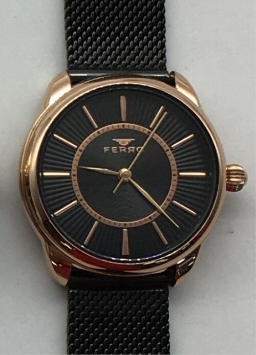 Ferro 30 mm Siyah Hasır Kordon Kadın Kol Saati F21152C-R F21152C-R