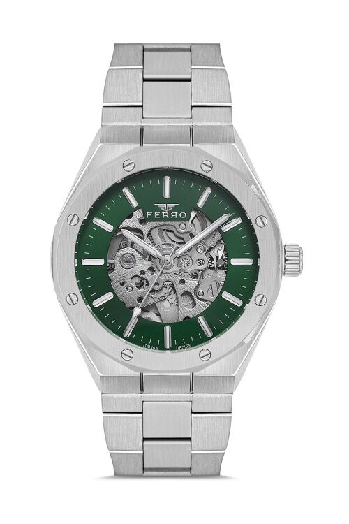 Ferro Gümüş Çelik Kordon Erkek Kol Saati F31538A-A6 3ATM Su Geçirmez 2 Yıl Garantili HediyePaketli