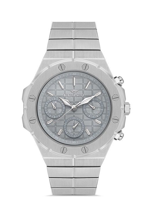 Ferro Quartz Çelik Metalik Gri Fonksiyonları Aktif 42 mm Erkek Kol Saati