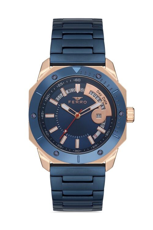 Ferro 43 mm Lacivert Çelik Kordon Erkek Kol Saati F11198A-T F11198A-T