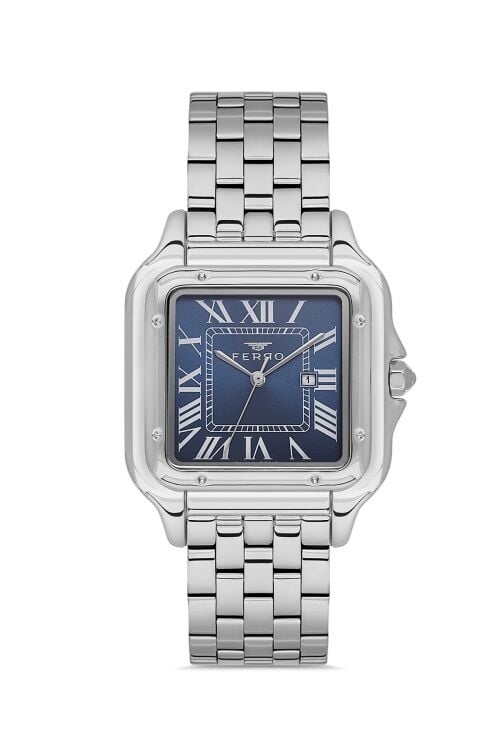 Ferro Gümüş Çelik Kordon Erkek Kol Saati FL21622AWT-A3 3ATM Su Geçirmez 2 Yıl Garantili HediyePaket