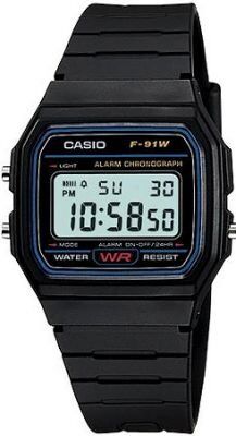 CASIO F-91W-1DG Analog/Dijital Siyah Silikon 33 mm Erkek Kol Saati