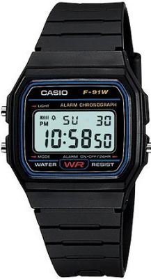 CASIO F-91W-1DG Analog/Dijital Siyah Silikon 33 mm Erkek Kol Saati