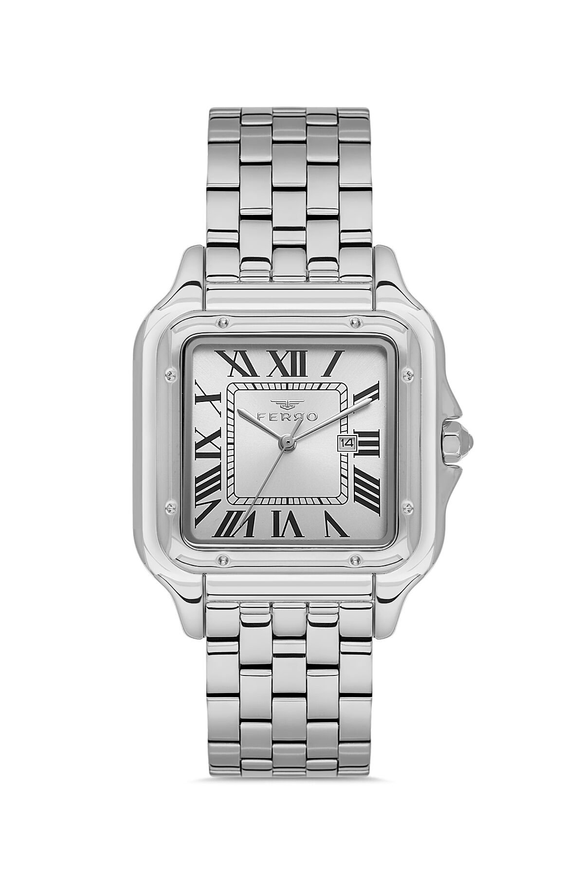 Ferro Gümüş Çelik Kordon Erkek Kol Saati FL21622AWT-A 3ATM Su Geçirmez 2 Yıl Garantili HediyePaketli