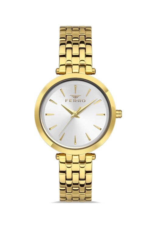 Ferro FL21331A-B Çelik Gold 34 mm Kadın Kol Saati