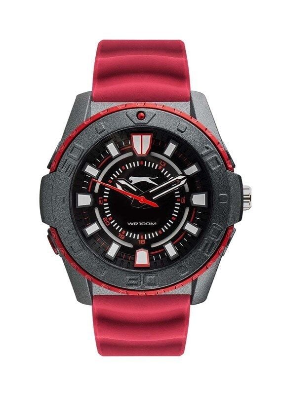 Slazenger SL.09.6573.2.01 Quartz Silikon Kırmızı Siyah Kadran 50 mm Erkek Kol Saati