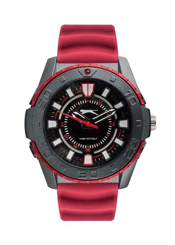 Slazenger SL.09.6573.2.01 Quartz Silikon Kırmızı Siyah Kadran 50 mm Erkek Kol Saati