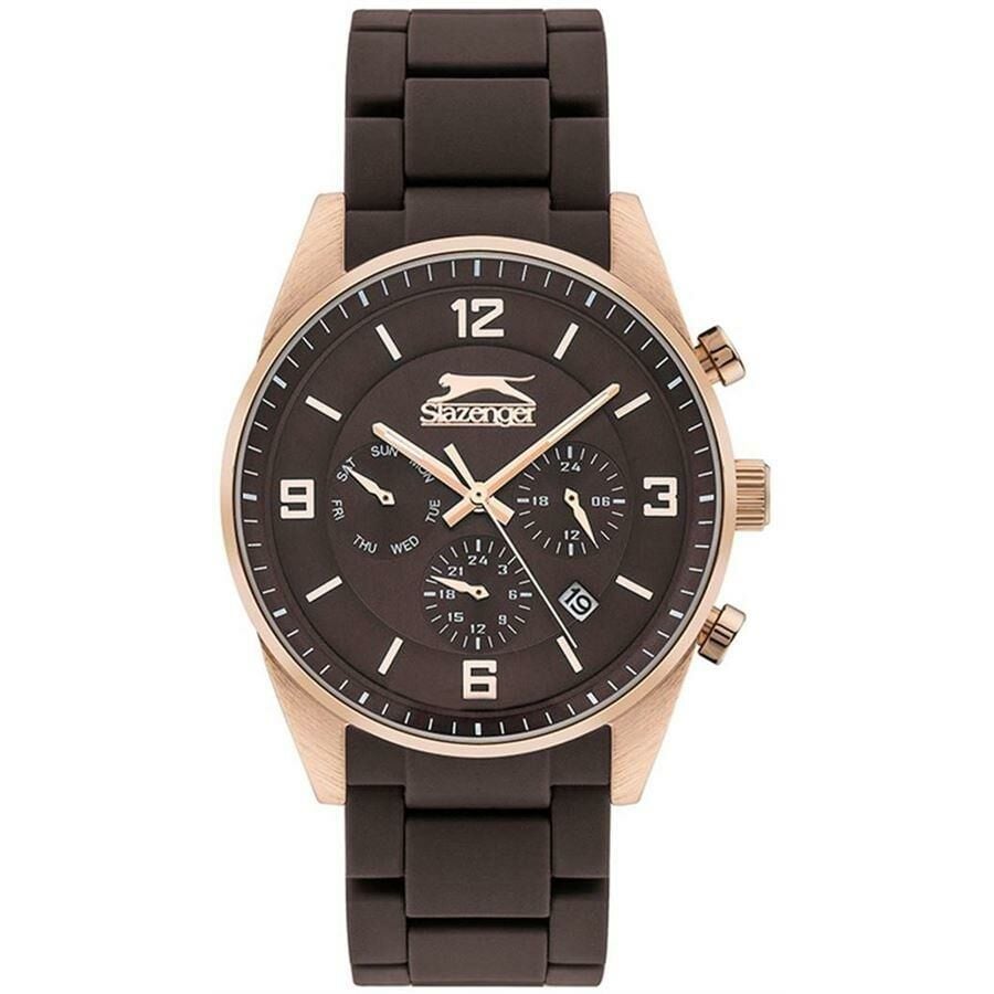 Slazenger SL.09.2161.2.03 43 mm Çelik Kahverengi Erkek Kol Saati