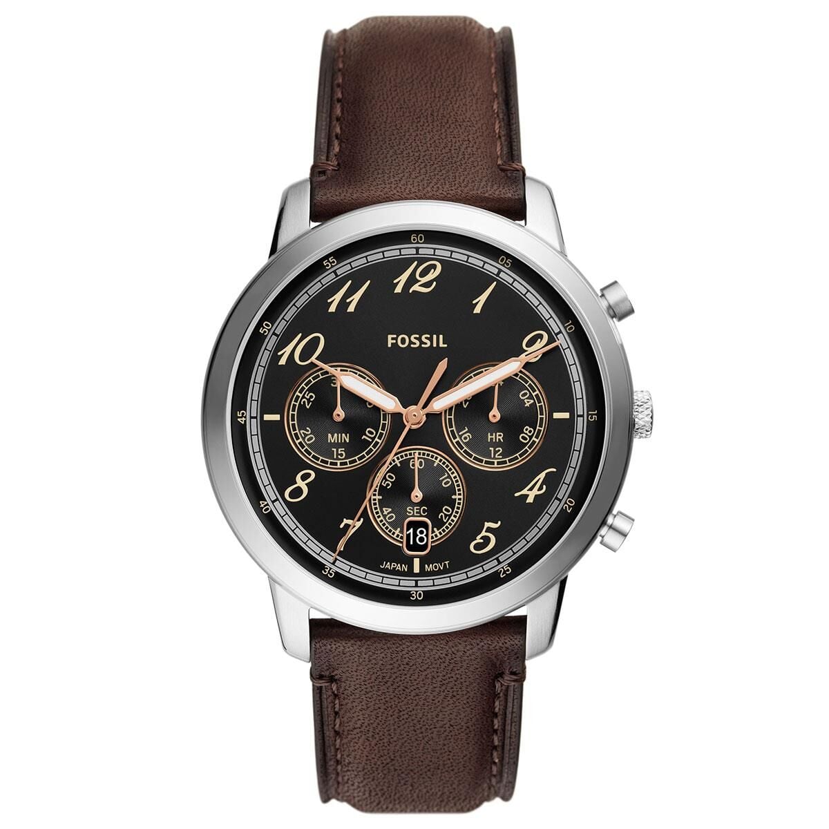 Fossil FFS6024 Quartz Deri Kahverengi 44 mm Erkek Kol Saati