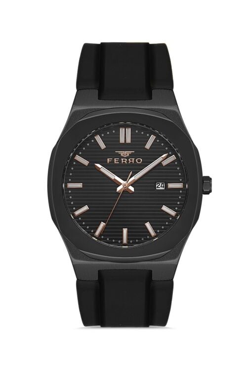 Ferro Siyah Silikon Kordon Erkek Kol Saati F11340D-G