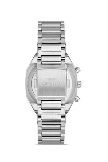 Ferro Gümüş Çelik Kordon Erkek Kol Saati FM11522AWT-A6 Fonksiyonları Aktif 3ATM Su Geçirmez