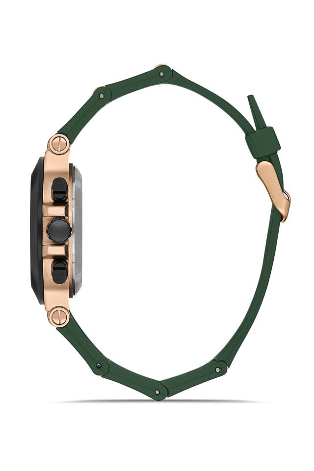 Ferro Yeşil Silikon Kordon Erkek Kol Saati FM11539DWT-ZQ6 Fonksiyonları Aktif 3ATM Su Geçirmez