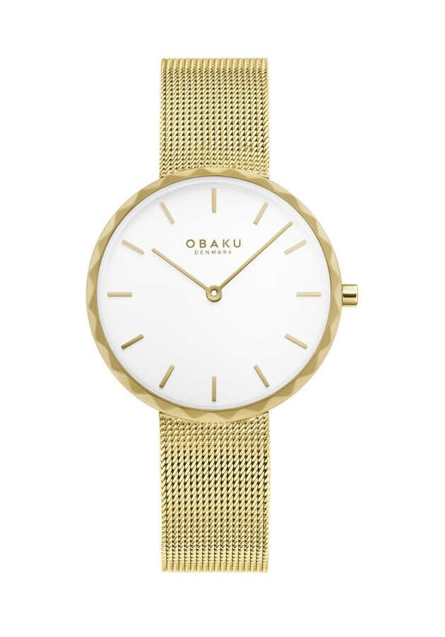 Obaku Denmark V252LXGIMG Quartz Hasır Altın Rengi Beyaz Kadran 32 mm Kadın Kol Saati