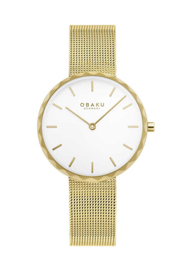 Obaku Denmark V252LXGIMG Quartz Hasır Altın Rengi Beyaz Kadran 32 mm Kadın Kol Saati
