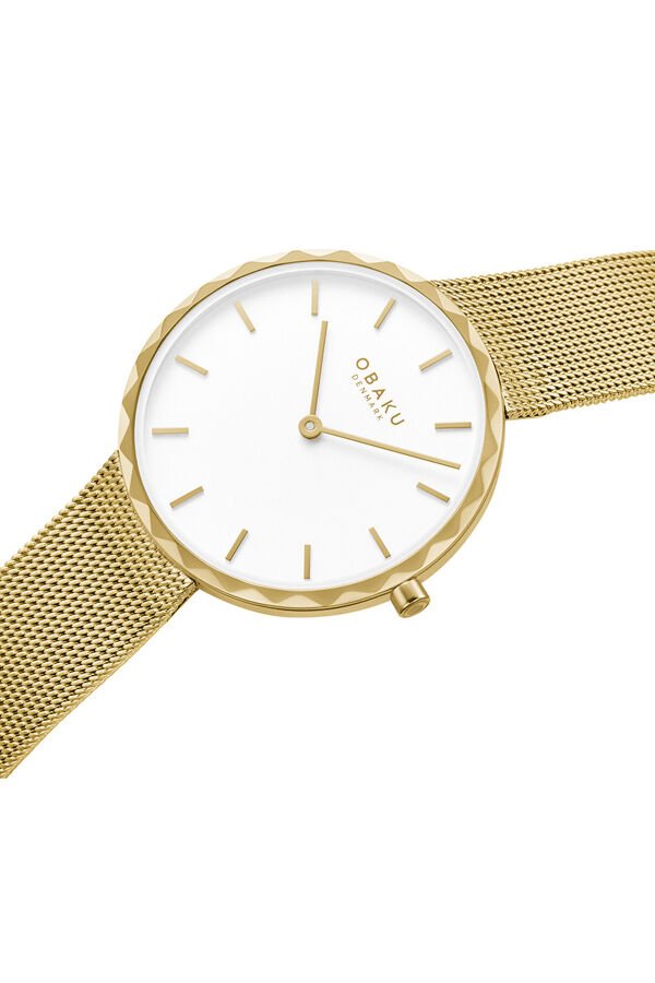 Obaku Denmark V252LXGIMG Quartz Hasır Altın Rengi Beyaz Kadran 32 mm Kadın Kol Saati