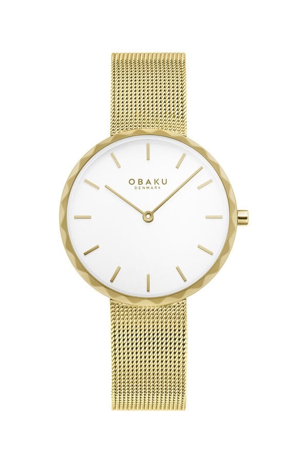 Obaku Denmark V252LXGIMG Quartz Hasır Altın Rengi Beyaz Kadran 32 mm Kadın Kol Saati