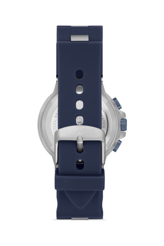 Ferro Lacivert Silikon Kordon Erkek Kol Saati FM11539DWT-L3 Fonksiyonları Aktif 3ATM Su Geçirmez