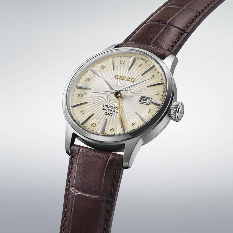 Seiko Presage SSK041J Otomatik Deri Kahverengi Krem Kadran 41 mm Erkek Kol Saati