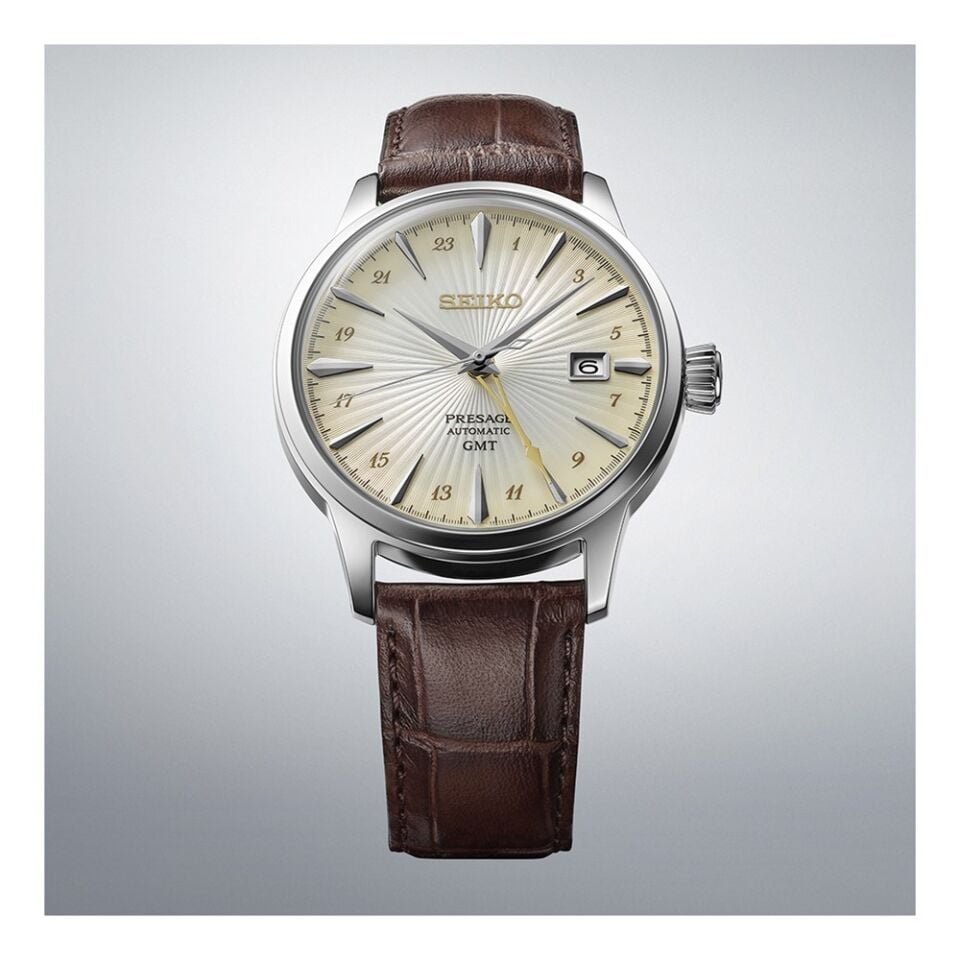 Seiko Presage SSK041J Otomatik Deri Kahverengi Krem Kadran 41 mm Erkek Kol Saati