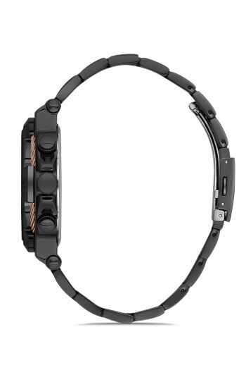 Ferro Siyah Çelik Kordon Erkek Kol Saati FM11168A-R Fonksiyonları Aktif 3ATM SuGeçirmez HediyePaket