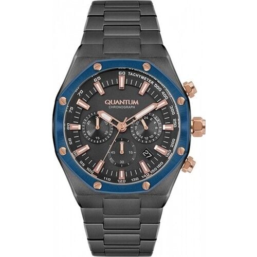 Quantum HNG810.950 45 mm Siyah Kronolu Çelik Erkek Kol Saati