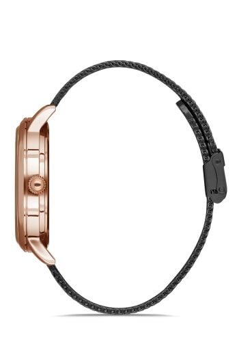 Ferro F11050C Siyah Rose Hasır Kordon 44 mm Erkek Kol Saati