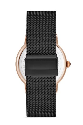 Ferro F11050C Siyah Rose Hasır Kordon 44 mm Erkek Kol Saati