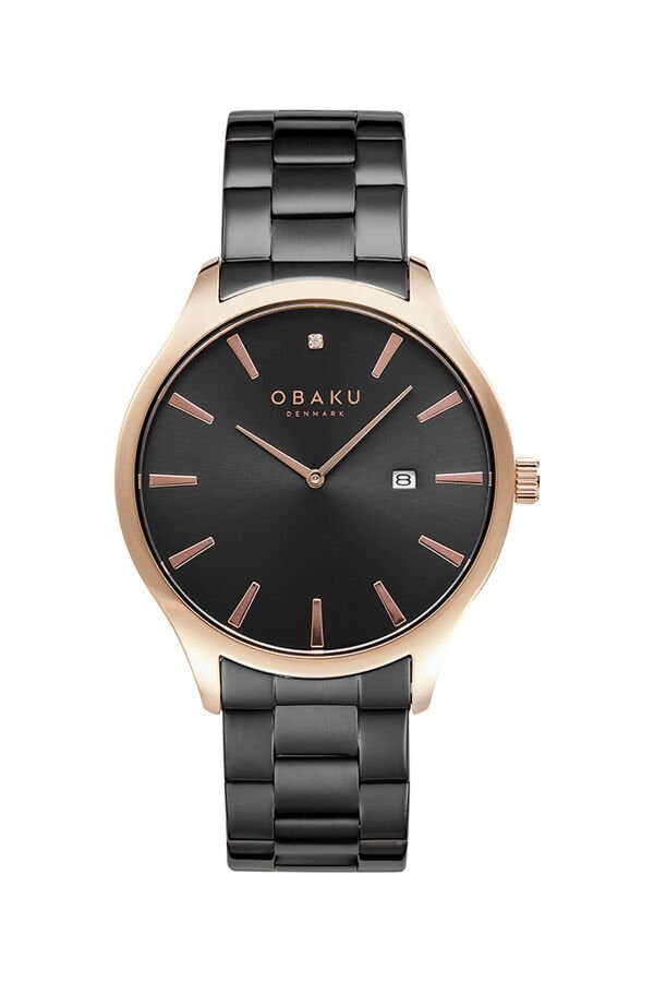 Obaku Denmark V266GDVBSB-DD Quartz Çelik Siyah Safir Cam 42 mm Erkek Kol Saati