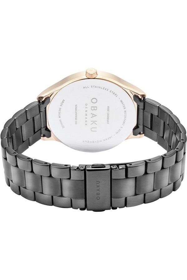 Obaku Denmark V266GDVBSB-DD Quartz Çelik Siyah Safir Cam 42 mm Erkek Kol Saati
