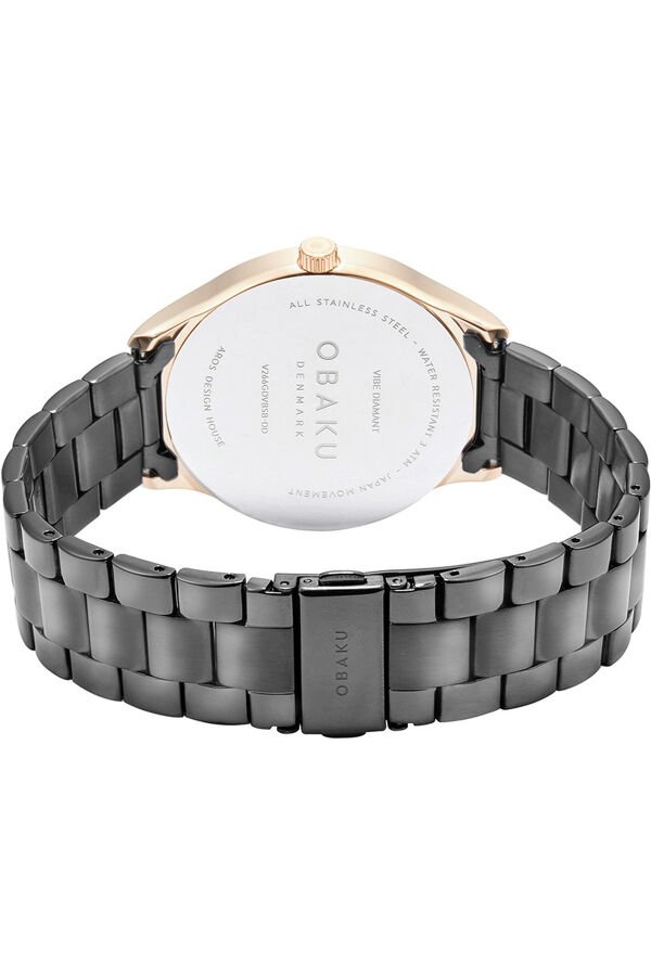 Obaku Denmark V266GDVBSB-DD Quartz Çelik Siyah Safir Cam 42 mm Erkek Kol Saati
