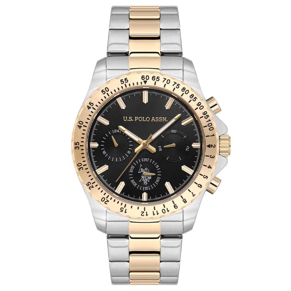U.s. Polo Assn. USPA1108-05 Quartz Çelik Altın/Gri Siyah Kadran 42 mm Erkek Kol Saati