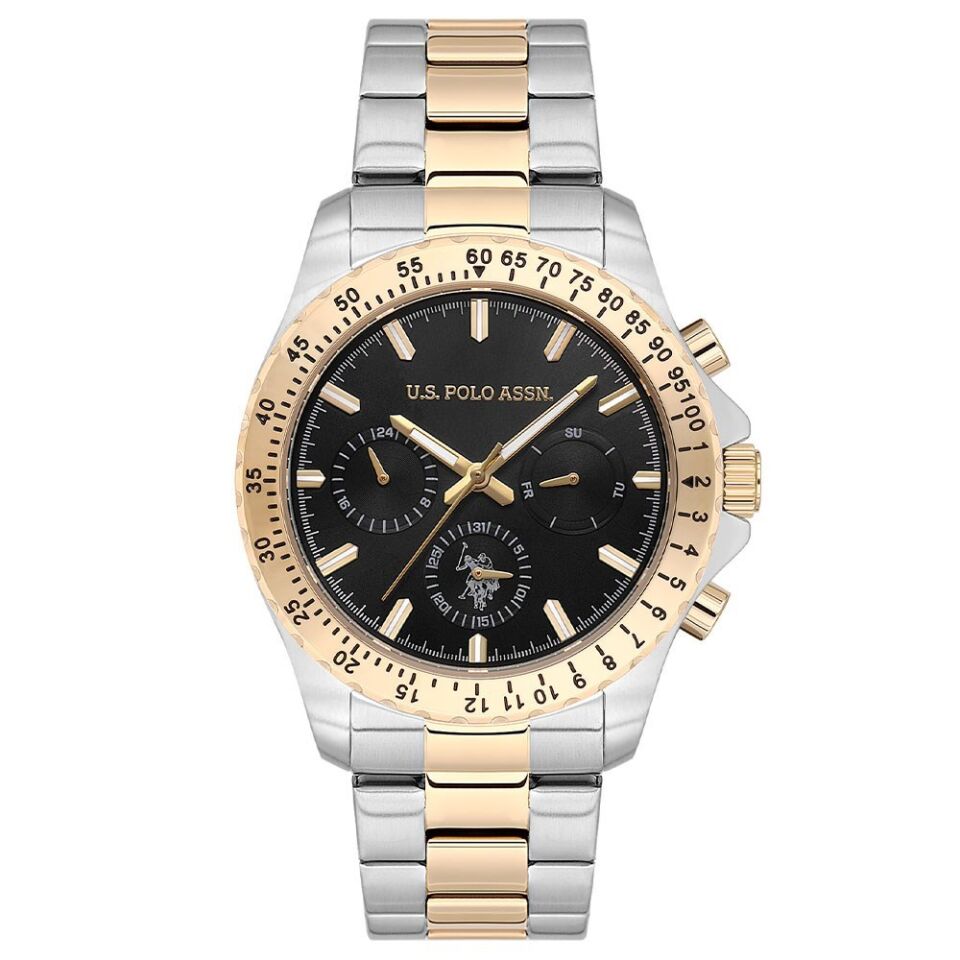 U.s. Polo Assn. USPA1108-05 Quartz Çelik Altın/Gri Siyah Kadran 42 mm Erkek Kol Saati