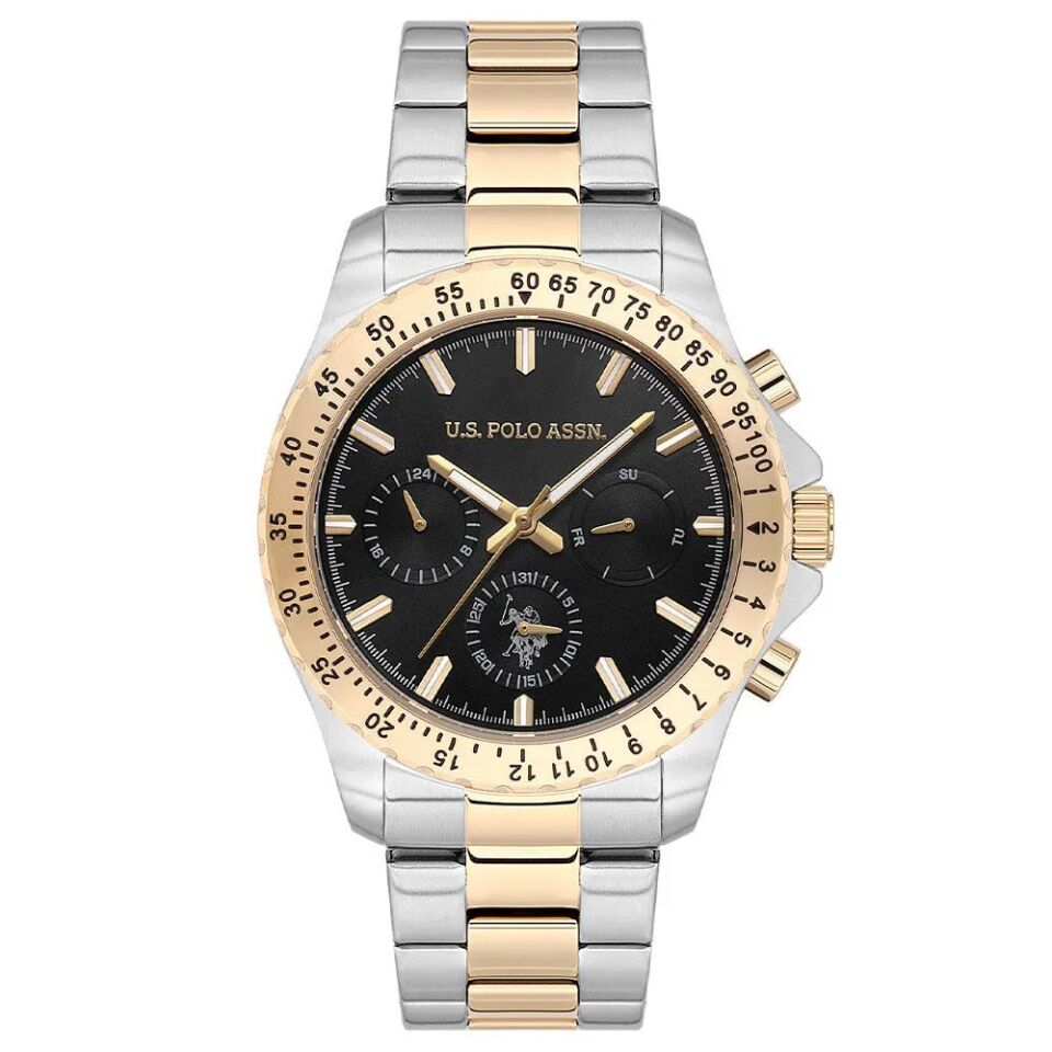 U.s. Polo Assn. USPA1108-05 Quartz Çelik Altın/Gri Siyah Kadran 42 mm Erkek Kol Saati