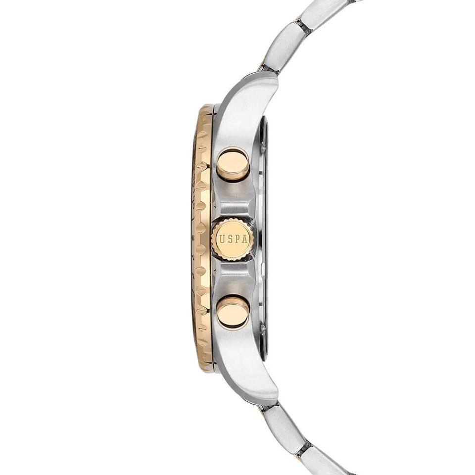U.s. Polo Assn. USPA1108-05 Quartz Çelik Altın/Gri Siyah Kadran 42 mm Erkek Kol Saati