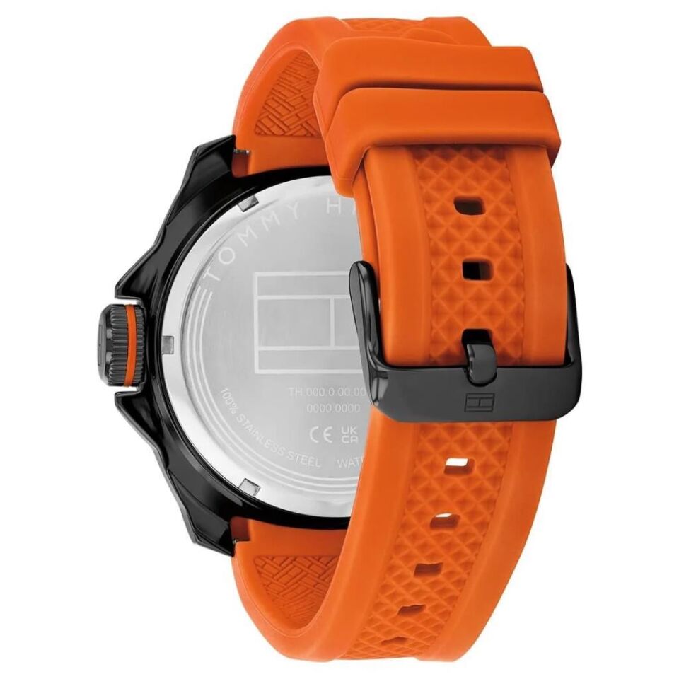 Tommy Hilfiger TH1792136 Quartz Silikon Turuncu Siyah Kadran 49 mm Erkek Kol Saati