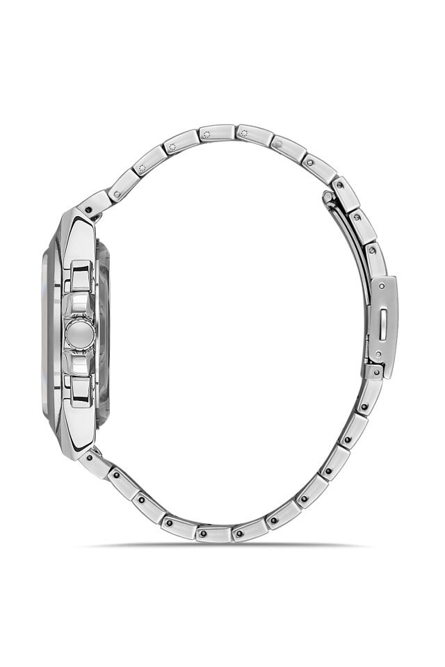 Ferro Gümüş Çelik Kordon Erkek Kol Saati FM11505A-A15 Fonksiyonları Aktif 3ATM Su Geçirmez