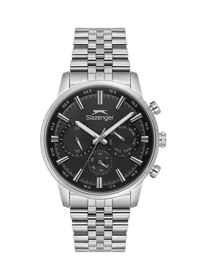 Slazenger SL.09.2453.2.02 Quartz Çelik Gri Siyah Kadran 43 mm Erkek Kol Saati