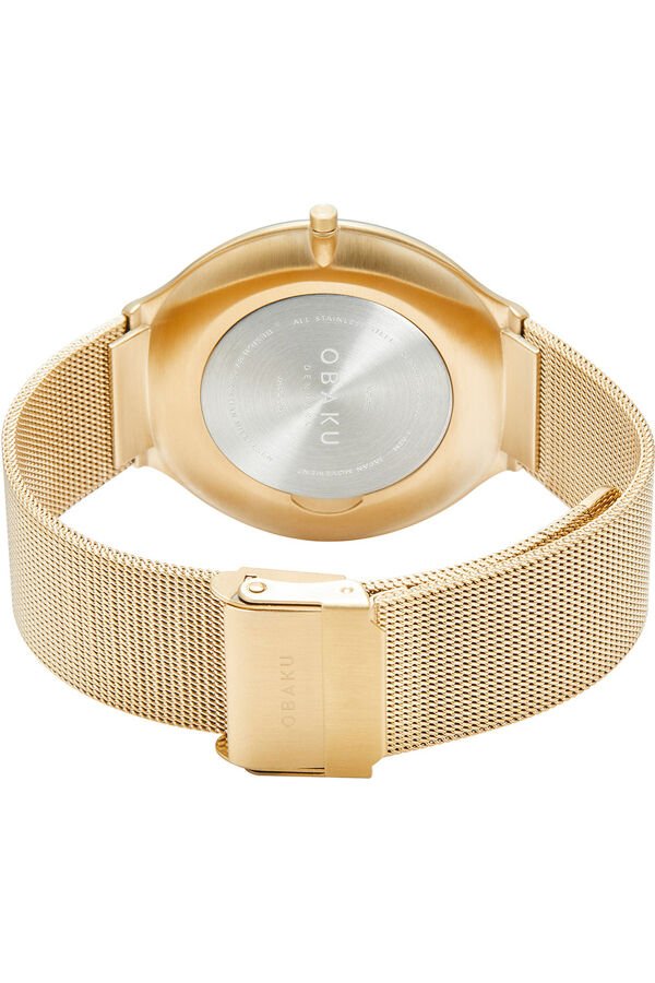 Obaku Denmark V285GXGBMG Quartz Hasır Altın Rengi Siyah Kadran 42 mm Erkek Kol Saati