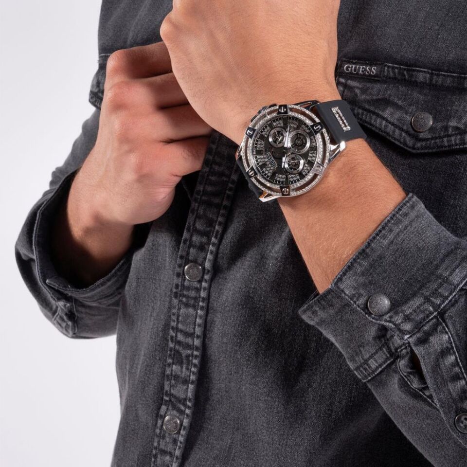 Guess GUGW0537G1 48 mm Siyah Erkek Kol Saati