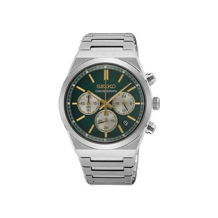 Seiko SSB461P Quartz Çelik Gri Yeşil Kadran Safir Cam 10 ATM 40 mm Erkek Kol Saati