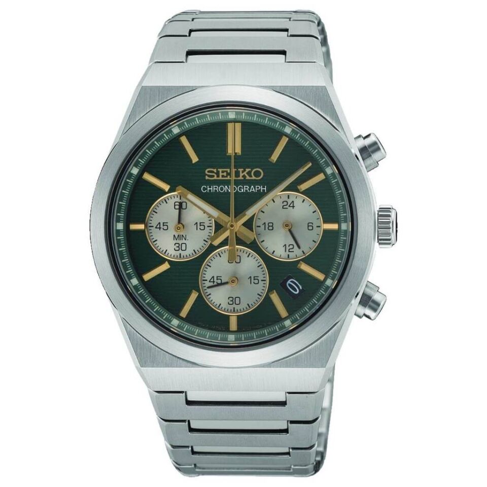 Seiko SSB461P Quartz Çelik Gri Yeşil Kadran Safir Cam 10 ATM 40 mm Erkek Kol Saati