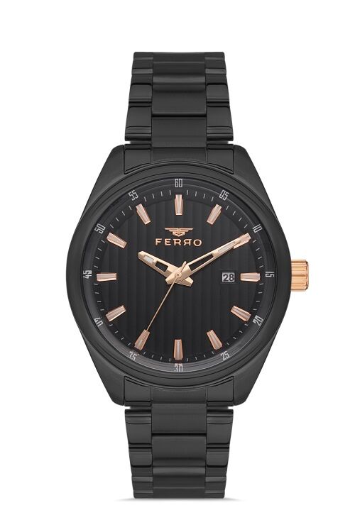 Ferro 42 mm Siyah Çelik Kordon Erkek Kol Saati F11240A-G F11240A-G
