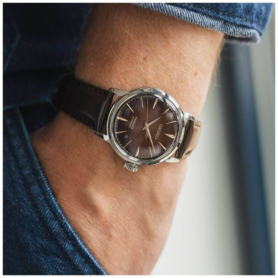 Seiko HCB003J1 Otomatik Deri Kahverengi 39 mm Erkek Kol Saati