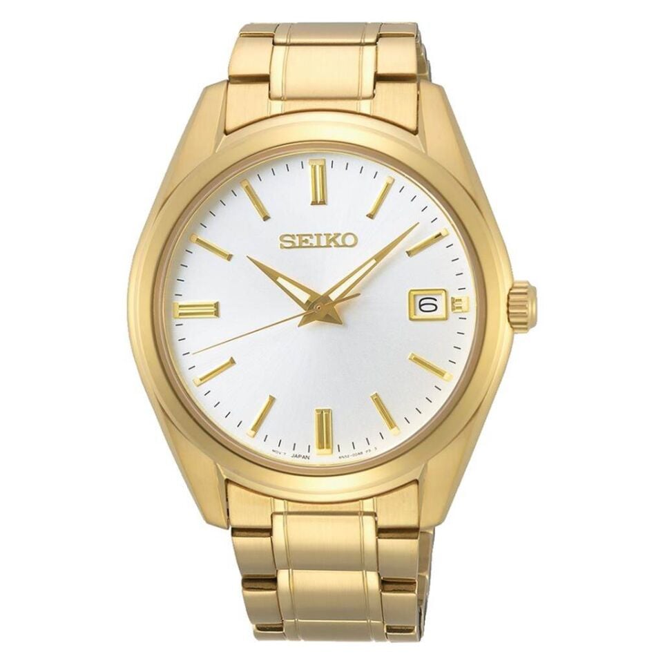 Seiko SUR314P1 Quartz Çelik Altın Rengi Beyaz Kadran Safir Cam 40 mm Erkek Kol Saati