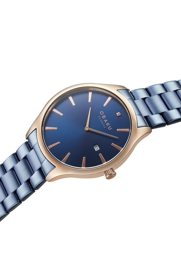 Obaku Denmark V266GDVLSL-DD Quartz Çelik Lacivert Safir Cam 42 mm Erkek Kol Saati