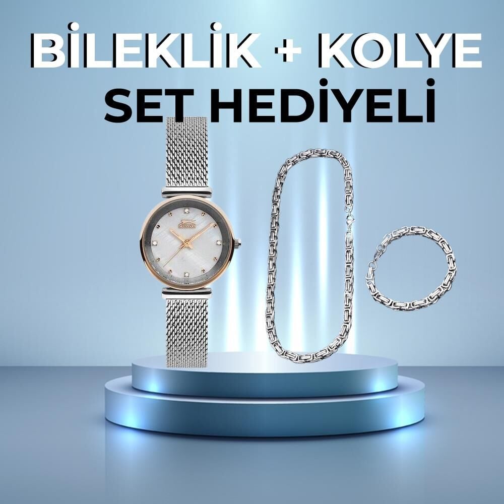 Slazenger SL.09.1821.2.02 30 mm Hasır Sedef Kadran Kadın Kol Saati