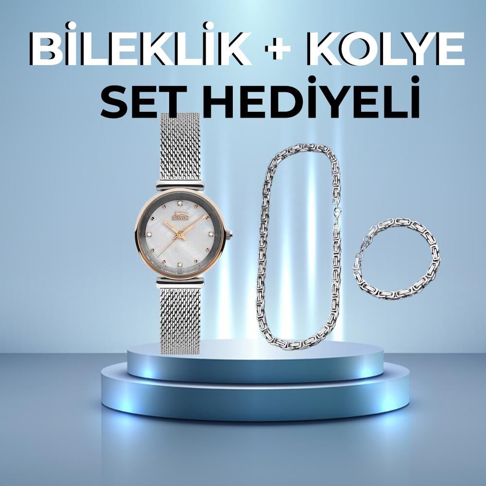 Slazenger SL.09.1821.2.02 30 mm Hasır Sedef Kadran Kadın Kol Saati