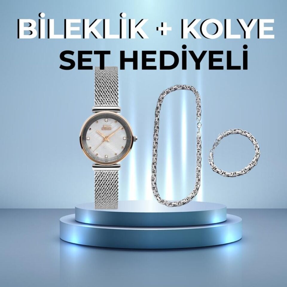 Slazenger SL.09.1821.2.02 30 mm Hasır Sedef Kadran Kadın Kol Saati