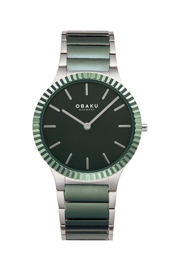 Obaku Denmark V292GXOESS Quartz Çelik Yeşil Safir Cam 40 mm Erkek Kol Saati